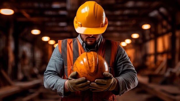 trabajador con casco