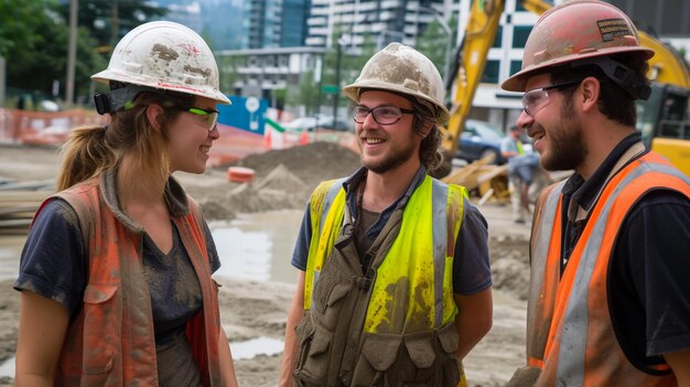 Trabajador de construcción de carreteras Trabajadores de carretera que inspeccionan la construcción Ingeniero trabajador tableta que trabaja en el sitio de construcción de carretera Hombres arquitecto constructor inspector de edificios agosto 172022 Surrey BC Canadá