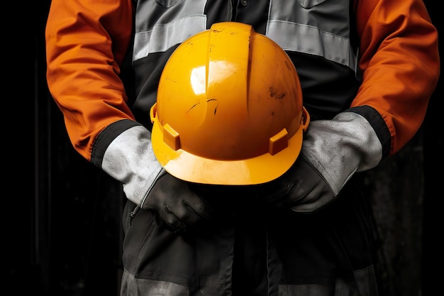 Un trabajador de la construcción en una fábrica.