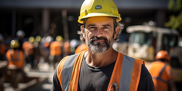 Trabajador de la construcción feliz