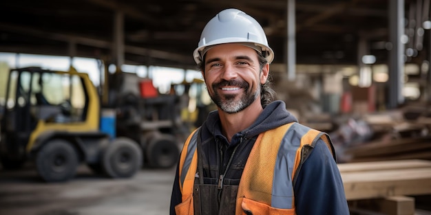 Trabajador de la construcción feliz