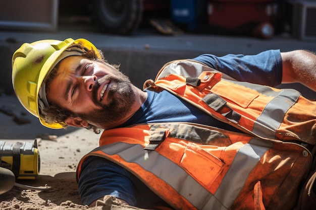 Trabajador de la construcción lesionado en el trabajo