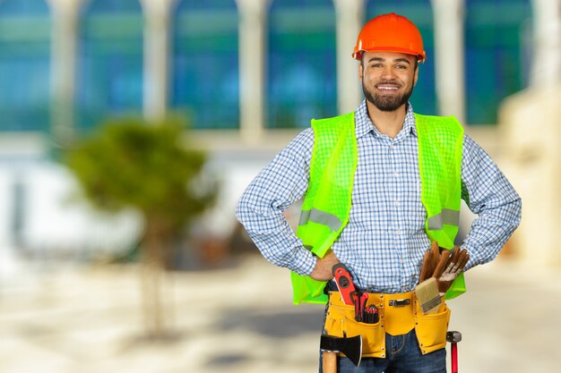 Trabajador de la construcción en obra