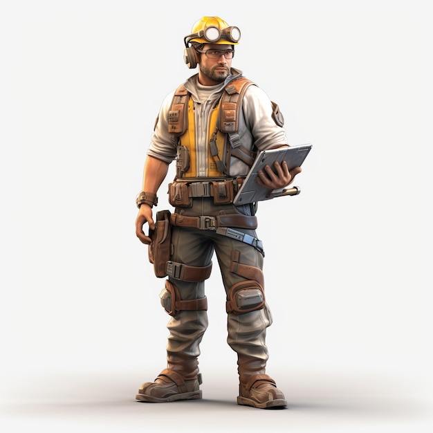 Trabajador de la construcción post-apocalíptico de Fortnite Preview del modelo en 3D