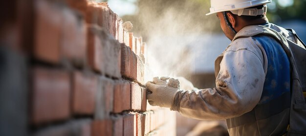 Trabajador de la construcción en el sitio de construcción generado por IA