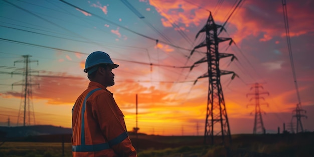 Foto trabajador de la energía