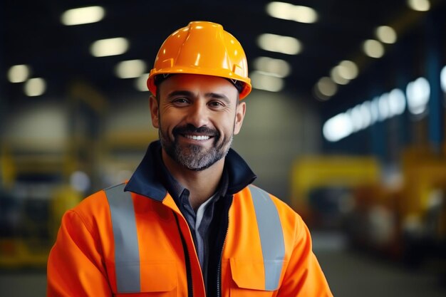 Trabajador industrial listo para la acción