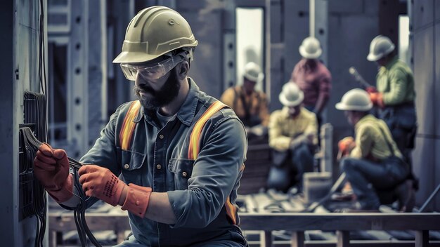 Trabajador de ingeniería, construcción, electricista