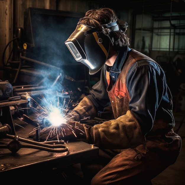 Trabajador laboral que trabaja en el día del trabajo de fábrica.