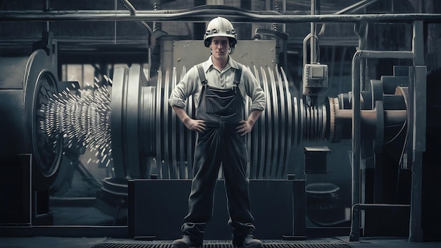 Trabajador masculino en una fábrica