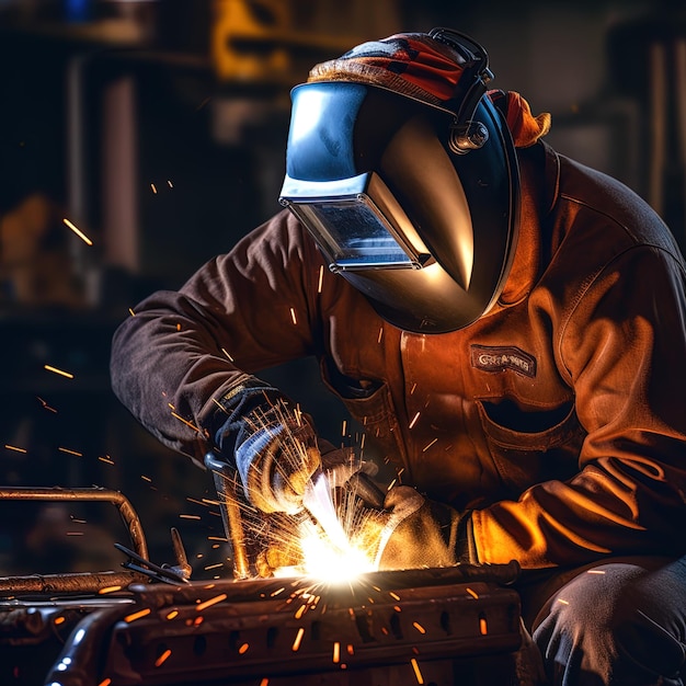 trabajador que trabaja en una fábrica día laboral