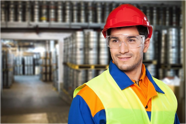 Trabajador sonriendo