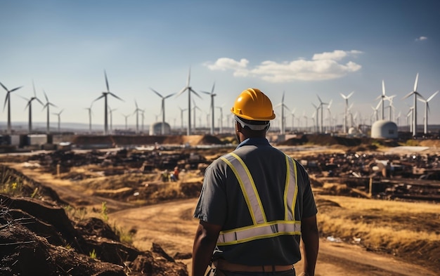 Trabajador de turbina eólica AI