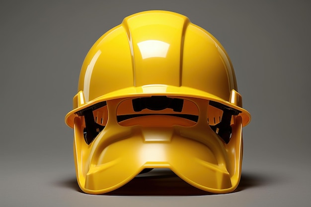 Foto trabajador vigilante con casco amarillo genera ai
