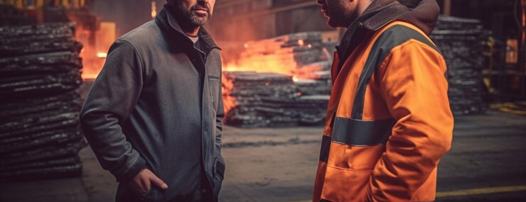 Trabajadores de almacén que trabajan juntos en una fábrica Trabajadores industriales y industriales concepto generativo ai