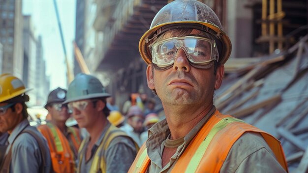 trabajadores con casco