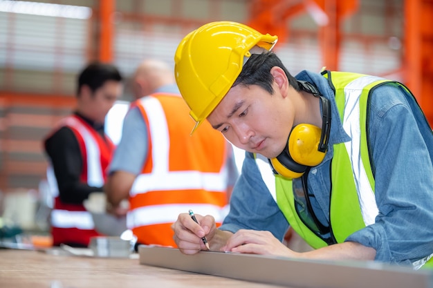 Los trabajadores están trabajando en las habilidades de los trabajadores de ingeniería de fábrica, la industria de capacitación de mantenimiento de calidad, el almacén de los trabajadores de fábrica, el taller para los operadores de fábrica, la producción del equipo de ingeniería mecánica.