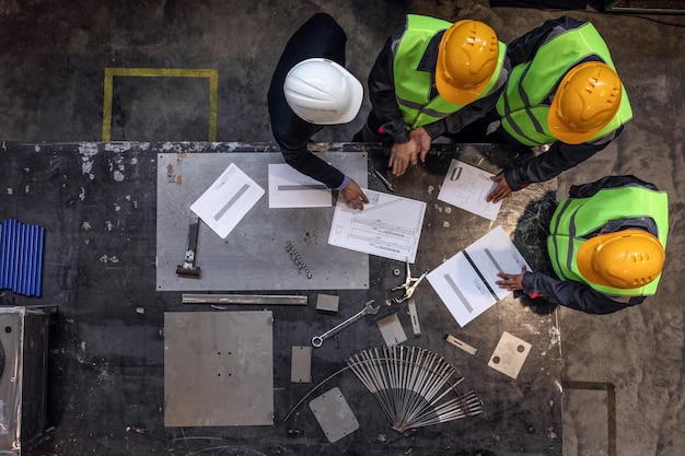 Trabajadores y gerente con documentos.