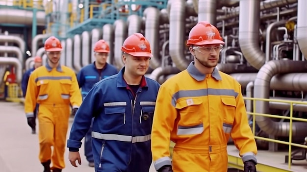 Trabajadores de la industria petrolera Empleados industriales para el gas La IA generativa