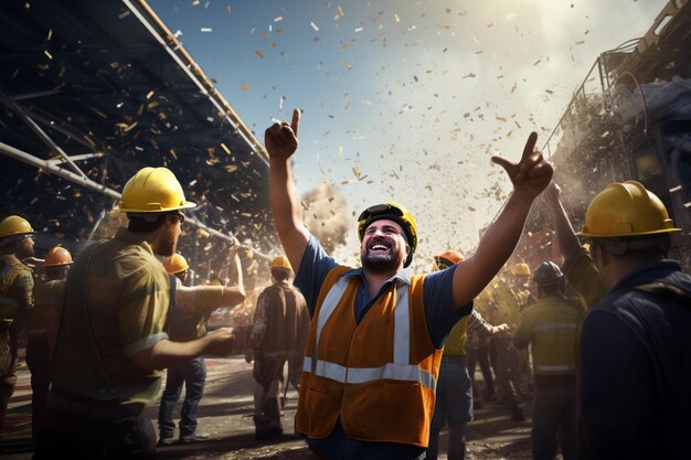 Foto trabajadores de la industria del transporte celebrati 00734 03