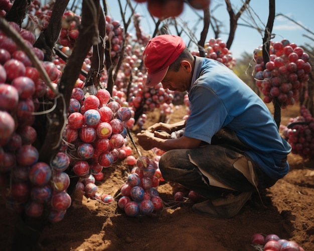 Foto trabajadores migrantes trabajo manual agrícola