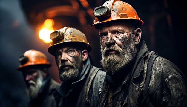 Trabajadores de la mina Portait fotografía de la mina