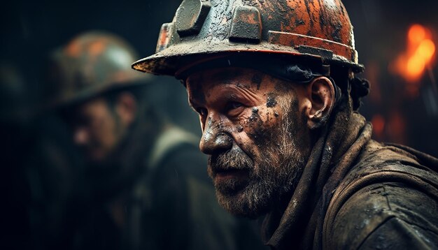 Trabajadores de la mina Portait fotografía de la mina