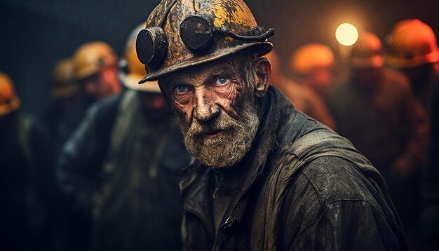 Trabajadores de la mina Portait fotografía de la mina