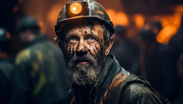 Trabajadores de la mina Portait fotografía de la mina