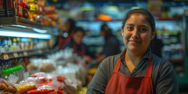 Foto trabajadores de supermercados ia generativa