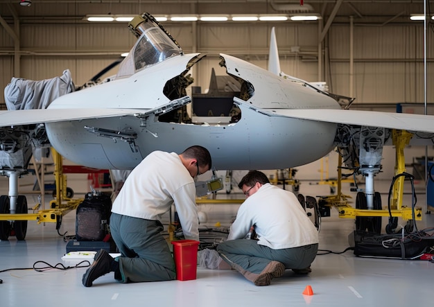 Trabajando como mecánico de aviones