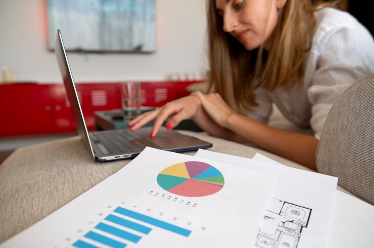 Foto trabajando desde el concepto de gestión del tiempo en casa