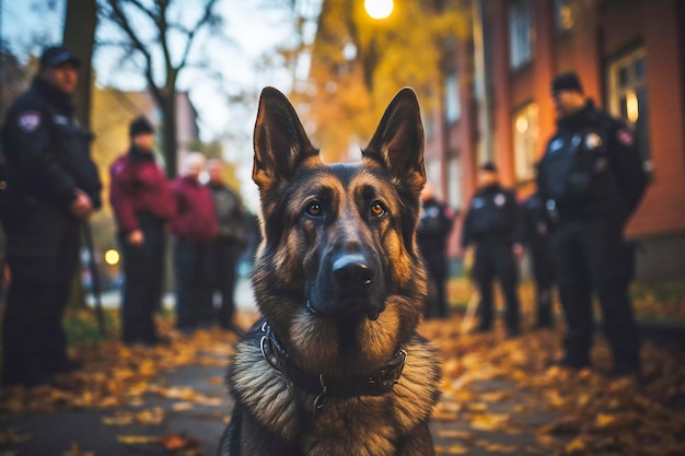 Trabajando lado a lado Un perro policía en el cumplimiento de su deber IA generativa