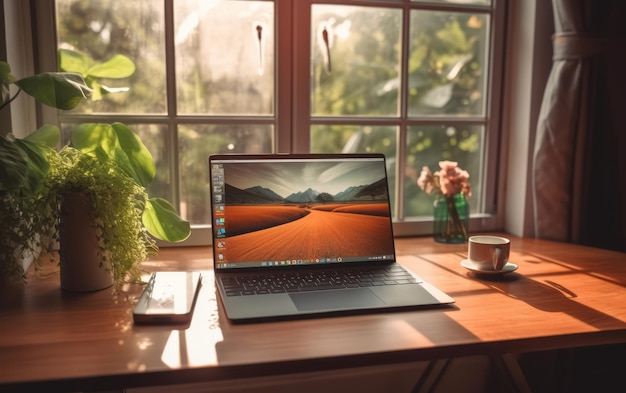 Foto trabajar desde casa en un entorno pacífico