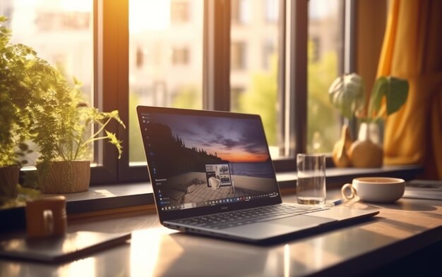 Foto trabajar desde casa en un entorno pacífico