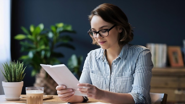 Trabajo de empresario adulto de lectura