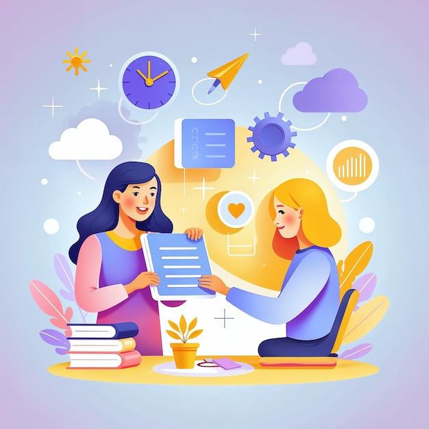 Trabajo en equipo y colaboración: dos mujeres trabajando juntas en un proyecto