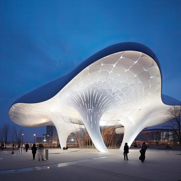 Foto trabajo de estilo artístico de zaha hadid