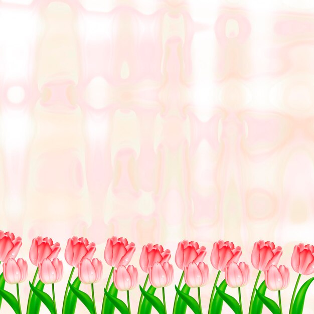 Trabajo de fondo con ilustración de invitación de postal de flores de tulipán
