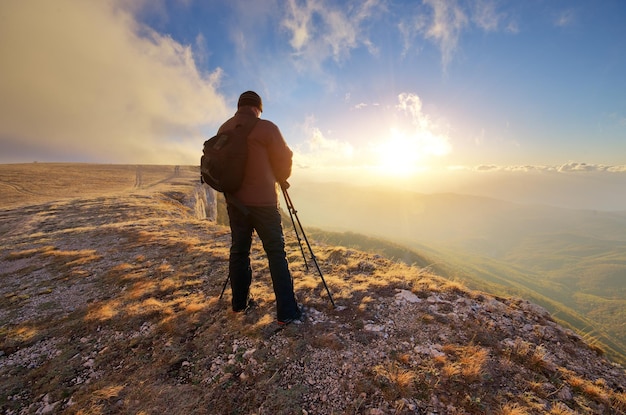 Trabajo de fotografía en montaña.