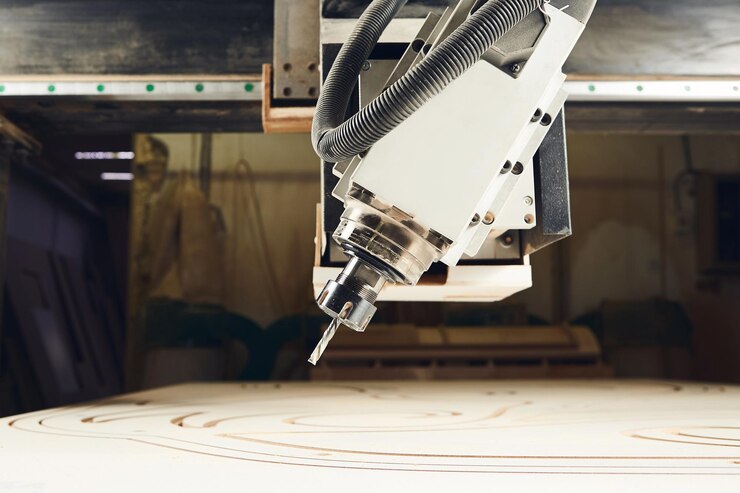 Foto trabajo de máquinas cnc herramienta de carpintería control numérico por computadora