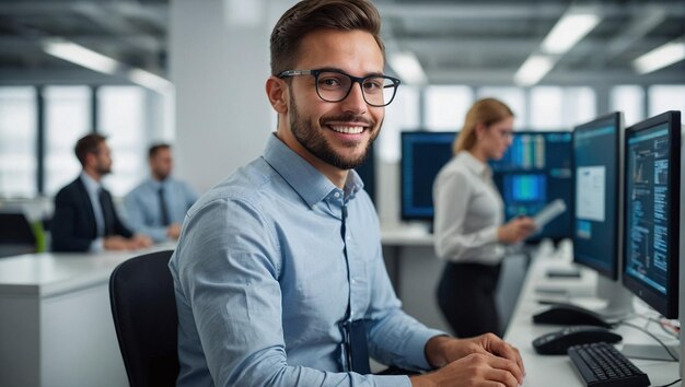 trabajo en la oficina de TI de la empresa