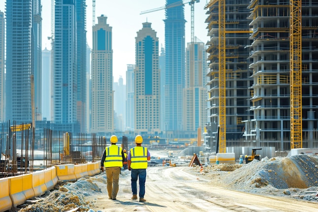 Trabajos de construcción en el sitio de la zona de construcción durante la construcción de apartamentos de gran altura