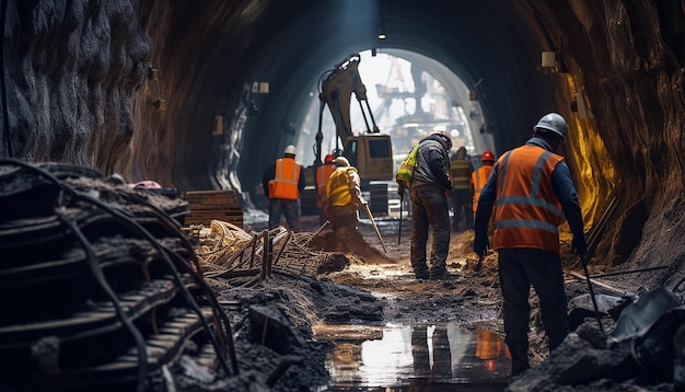 Trabajos de construcción de túneles Fotografía profesional