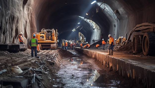 Trabajos de construcción de túneles Fotografía profesional