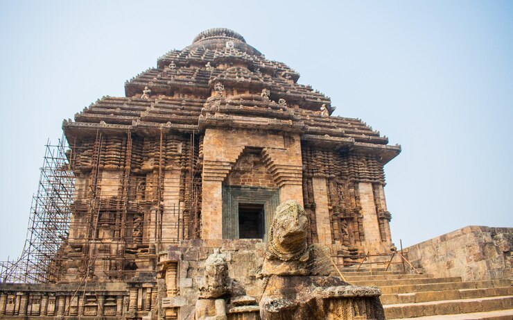 Trabajos de renovación en Konark Sun Temple en India