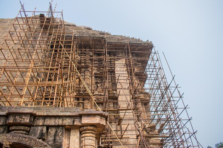 Trabajos de renovación en Konark Sun Temple en India
