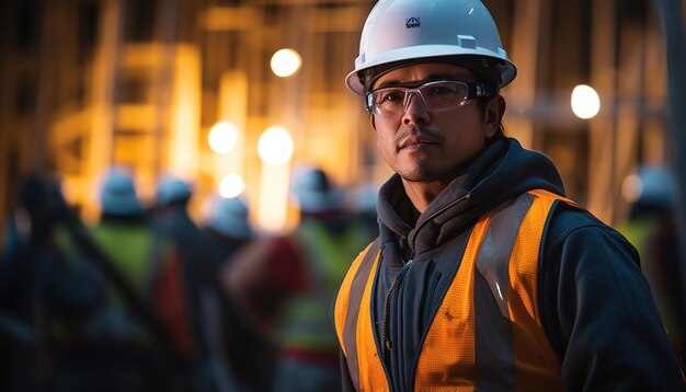 Trabalhador da construção civil no local