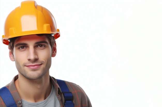 Foto trabalhador da construção isolado em fundo branco ai generativo