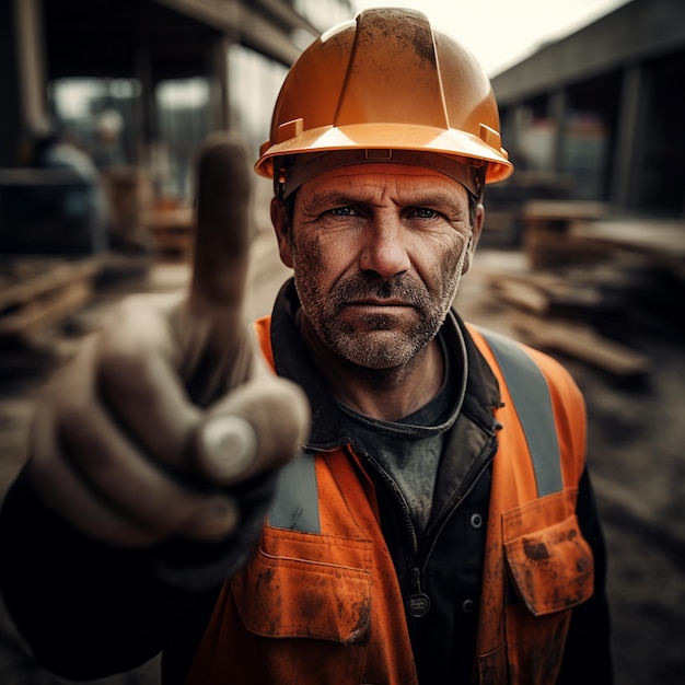 Trabalhador de construção em um canteiro de obras